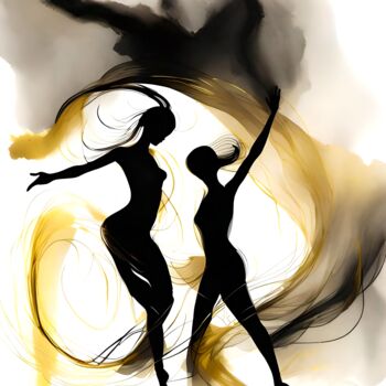 Artes digitais intitulada "Fluid Dance No.12" por Ninn, Obras de arte originais, Imagem gerada por IA
