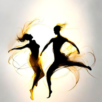 Digitale Kunst getiteld "Fluid Dance No.24" door Ninn, Origineel Kunstwerk, AI gegenereerde afbeelding