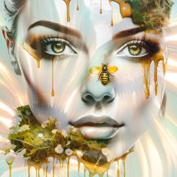 Digitale Kunst mit dem Titel "Honeyflower" von Ninn, Original-Kunstwerk, Digitale Collage