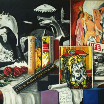 Pintura titulada "Picasso cubism and…" por Nino Dobrosavljevic, Obra de arte original, Oleo