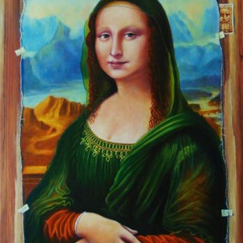 Painting titled "Homage to Leonardo" by Nino Dobrosavljevic, Original Artwork, Oil