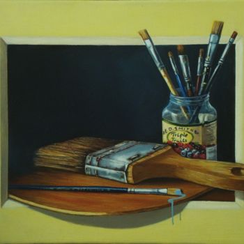 Peinture intitulée "Tribute to Brushes" par Nino Dobrosavljevic, Œuvre d'art originale, Huile