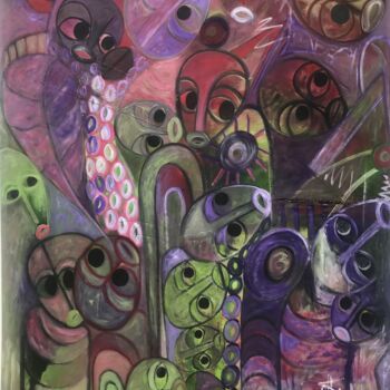 Pintura intitulada "Buracos na Sociedade" por Nino Trindade Nilton Piores Da Trindade, Obras de arte originais, Óleo