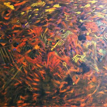 Pintura titulada "Dançarinos" por Nino Trindade Nilton Piores Da Trindade, Obra de arte original, Oleo Montado en Panel de m…