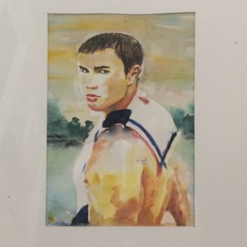 Ζωγραφική με τίτλο "marine boy1" από Nino Vanhoorneweder, Αυθεντικά έργα τέχνης, Ακουαρέλα