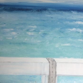 Painting titled "blue ocean" by Nino Vanhoorneweder, Original Artwork, Acrylic