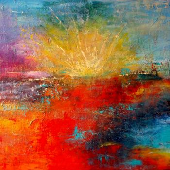 Painting titled "sunrise" by Nino Anin, Original Artwork, Acrylic