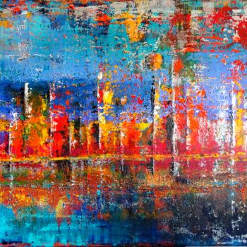 Malerei mit dem Titel "skyline" von Nino Anin, Original-Kunstwerk, Acryl