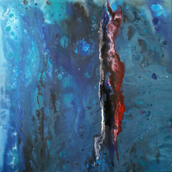 Painting titled "red-blue" by Nino Anin, Original Artwork, Acrylic