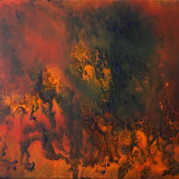 Painting titled "fire" by Nino Anin, Original Artwork, Acrylic