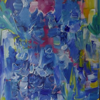 Peinture intitulée "Ecailles. Bleu sur…" par Ninon Vignol, Œuvre d'art originale, Acrylique