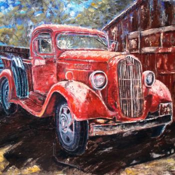 Pintura titulada "Auto-retro. Dodge" por Nina Polunina, Obra de arte original, Oleo