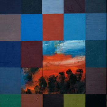 Peinture intitulée "coucher du soleil" par Kees De Voogd, Œuvre d'art originale, Huile