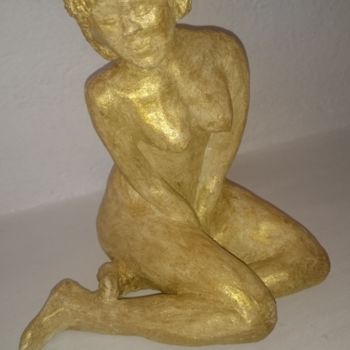 Γλυπτική με τίτλο "Charline pose nue" από Chrysanthou, Αυθεντικά έργα τέχνης, Πηλός