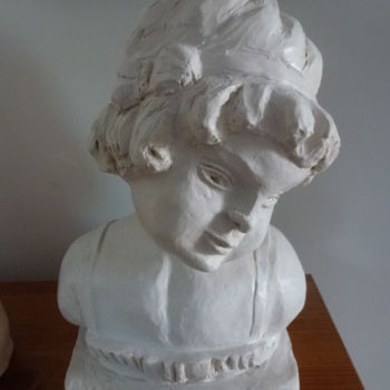 Sculpture titled "Tête d'enfant" by Chrysanthou, Original Artwork, Clay