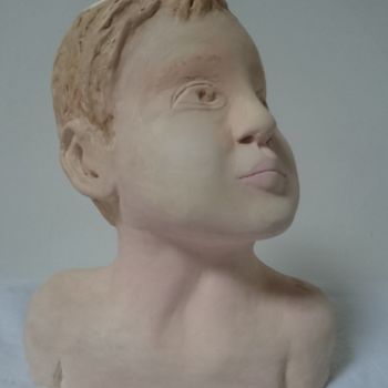 Sculpture titled "Portrait très jeune…" by Chrysanthou, Original Artwork, Clay