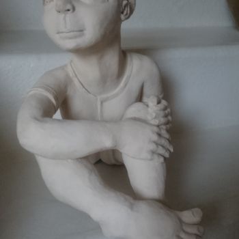 Sculpture titled "Petit garçon" by Chrysanthou, Original Artwork, Clay