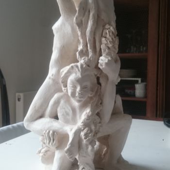 Sculpture intitulée "Daphné poursuivie p…" par Chrysanthou, Œuvre d'art originale, Argile