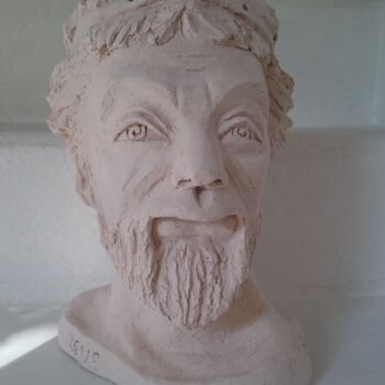Sculptuur getiteld "ZEUS I" door Chrysanthou, Origineel Kunstwerk, Klei