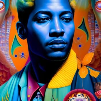Digitale Kunst getiteld "King of Soul" door Nivaldo Nieto Ortega, Origineel Kunstwerk, AI gegenereerde afbeelding