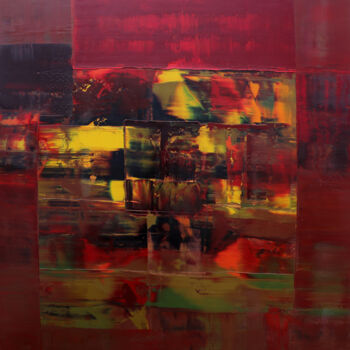 Картина под названием "Abstract-189 In the…" - Nivas Kanhere, Подлинное произведение искусства, Масло