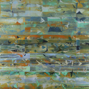 Картина под названием "Abstract-192 OPTIMI…" - Nivas Kanhere, Подлинное произведение искусства, Масло
