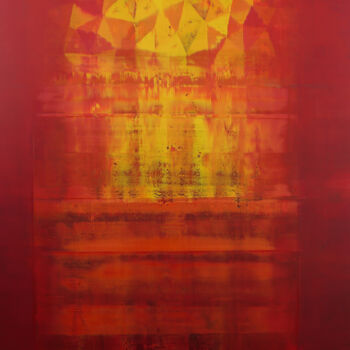 Картина под названием "Abstract-196 Positi…" - Nivas Kanhere, Подлинное произведение искусства, Масло