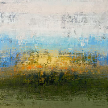 Ζωγραφική με τίτλο "Abstract-225 Sunrise" από Nivas Kanhere, Αυθεντικά έργα τέχνης, Ακρυλικό