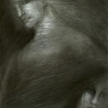 Drawing titled "STRANGERS" by Nives Palmić, Original Artwork, Charcoal