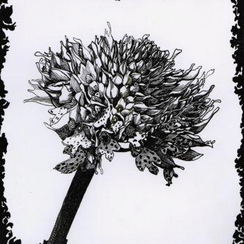Drawing titled "WILD ORCHID" by Nives Palmić, Original Artwork, Ink