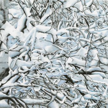 Rysunek zatytułowany „SNOWY BRANCHES” autorstwa Nives Palmić, Oryginalna praca, Węgiel drzewny