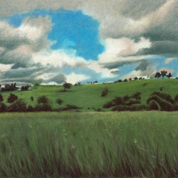 Dessin intitulée "LANDSCAPE MOOD seri…" par Nives Palmić, Œuvre d'art originale, Pastel