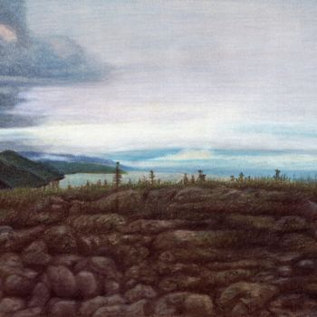 Dibujo titulada "Island Cres  BEAUTI…" por Nives Palmić, Obra de arte original, Pastel