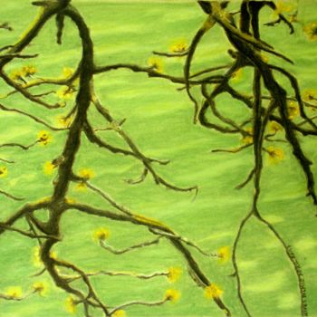 Drawing titled "SPRING BRANCHES UND…" by Nives Palmić, Original Artwork, Pastel