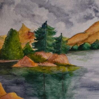 Painting titled "norvege-30x40.jpg" by Nizard Dominique, Original Artwork, Watercolor