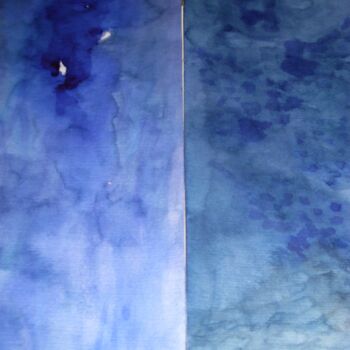 Peinture intitulée "harmonie-bleue-aqua…" par Nizard Dominique, Œuvre d'art originale, Aquarelle