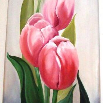 Pintura intitulada "tulipas" por Njacques, Obras de arte originais