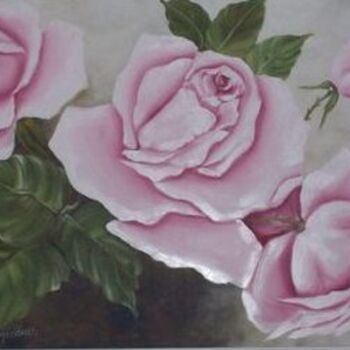 Pintura intitulada "rosas" por Njacques, Obras de arte originais