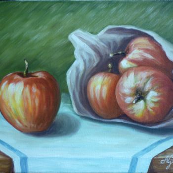 Pintura titulada "apples" por Njegos Arnaut, Obra de arte original, Oleo