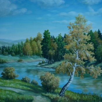 Ζωγραφική με τίτλο "autumn landscape" από Njegos Arnaut, Αυθεντικά έργα τέχνης, Λάδι