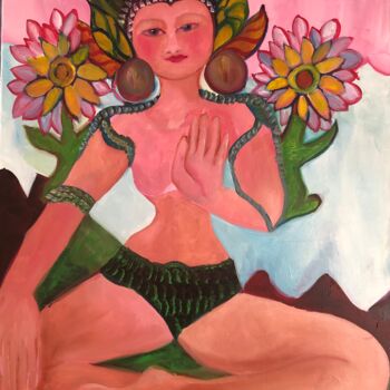 Painting titled "TARA ROSE" by Njoy, Original Artwork, Oil