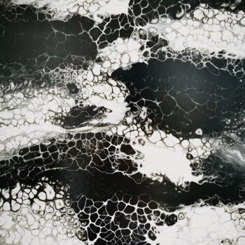 Pittura intitolato "Rivers black and wh…" da Njscreative, Opera d'arte originale, Acrilico Montato su Telaio per barella in…