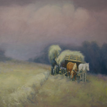 Malerei mit dem Titel "Hay.jpg" von Mykola Ponomarenko, Original-Kunstwerk, Öl