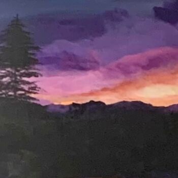 Painting titled "Sunset in New Mexico" by Co-Co Maurer, Original Artwork, Acrylic
