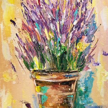 Painting titled "Lavender" by Natalia Kudlik, Original Artwork, Acrylic