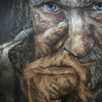 Painting titled "Below the Breadline" by Natalia Marinych, Original Artwork, Oil