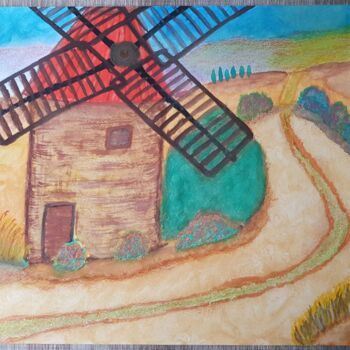 Pintura intitulada "Vieux moulin" por Nathyse, Obras de arte originais, Acrílico