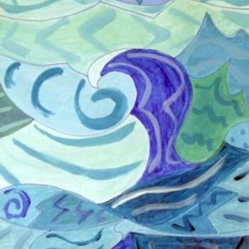 Pintura titulada "Sea monster" por Mjr., Obra de arte original