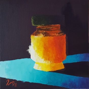 Schilderij getiteld "Apricot Marmalade" door Nathalie Newman, Origineel Kunstwerk, Olie