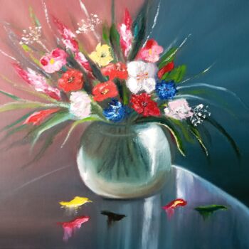 Painting titled ",,bouquet d'intérie…" by Nina Napkhaniuk, Original Artwork, Oil